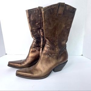 BCB Girls Brown Metallic boots